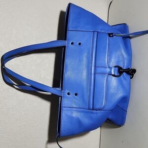 Rebecca Minkoff Bowery Leather Tote bag Electric Blue with Black Hardware purse